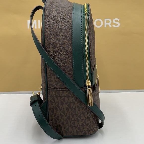MICHAEL KORS KENLY MEDIUM BACKPACK Racing Green/ Brown signature color - Picture 5 of 16